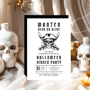 Convites Partido Janto Pirate Skull Halloween