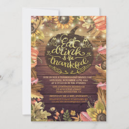 Convites Partido Janto Rustic Wood Autumn Mapee Thankand