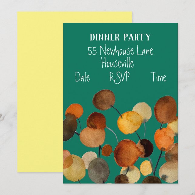 Convites Partido Janto Terrestre da abstrato de Arte Modern (Frente/Verso)