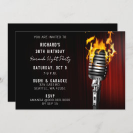 Convites Partido Karaoke Adulto do Microfone do Palco Cláss