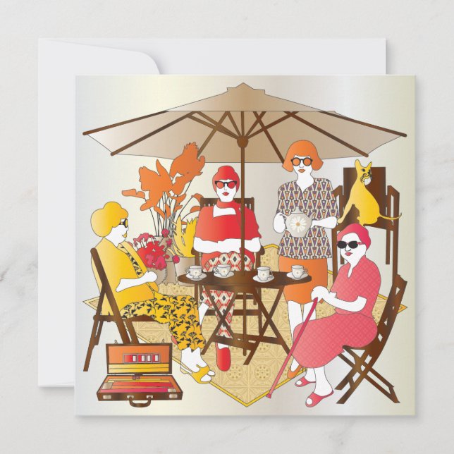 Convites Partido Mah Jongg Tea (Frente)