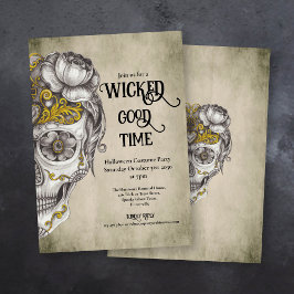 Convites Partido Mexicano do Halloween Skull