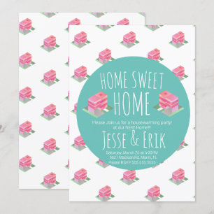 Convites Partido Modern Isometric Homes Housearming