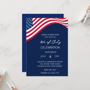 Convites Partido Modern USA Celebração 4 de julho
