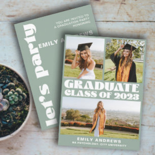 Convites Partido Modern White e Green 3 Photo Formando Part