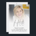 Convites Partido Moderno 50º Aniversário do Script de Fotos<br><div class="desc">Convite de festas moderno de 50º aniversário de Script de Foto. Um design minimalista para a quinquagésima festa de aniversário,  com o script set na moda para o cabeçalho. Basta substituir o exemplo de foto pelo seu favorito e personalizar o resto do texto conforme necessário</div>