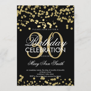 Convites Partido Moderno aniversário de 30 anos Gold Foil 