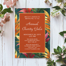 Convites Partido Moderno Botânico Floral Charity Event Gala