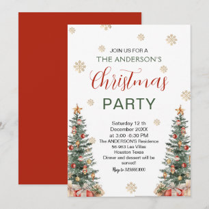 Convites Partido Moderno da Árvore de Natal Elegante