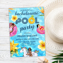 Convites Partido Moderno da Piscina de Bachelorette Tropica