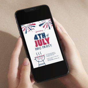 Convites Partido Moderno de 4 de julho de CHURRASCO