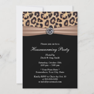 Convites Partido Moderno do Leopard Imprime Diamond Housear