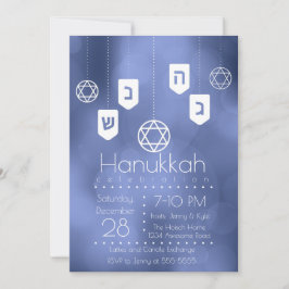 Convites Partido Moderno dos Sonhos de Hanukkah