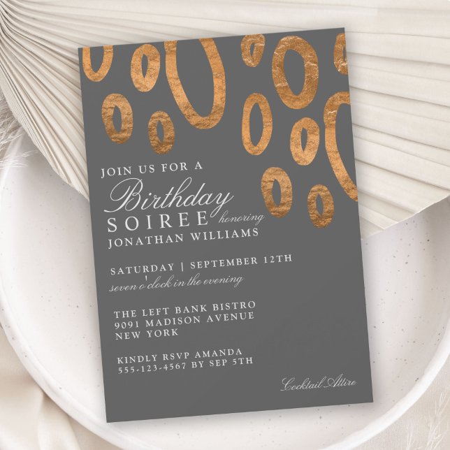 Convites Partido Moderno Elegante Birthday Soiree (Criador carregado)