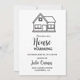 Convites Partido Moderno Minimalista do Aquecimento da Casa