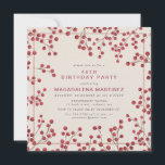 Convites Partido Moderno Red Berry aniversário de 40 anos<br><div class="desc">Chá de panela de chic russo apresenta bagas vermelhas rústicas como um quadro. A tipografia moderna e mínima contribui para a estética contemporânea.</div>