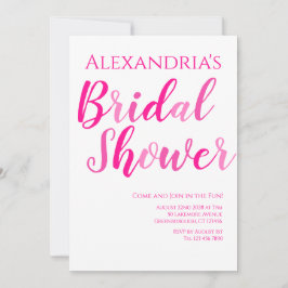 Convites Partido Moderno Rosa Quente do chá de panela