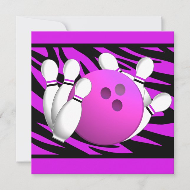 Convites Partido Neon Purple Zebra Strike (Frente)