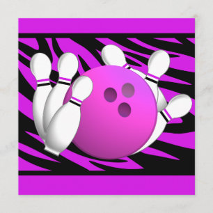 Convites Partido Neon Purple Zebra Strike