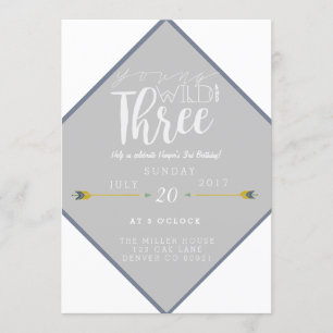 Convites Partido novo selvagem de Boho de três   de