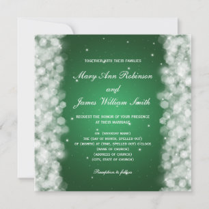 Convites Partido Nupcial Elegante Sparkle Emerald Green