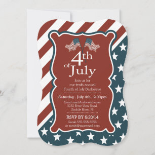 Convites Partido Patriotic Stars & Stripe 4 de julho