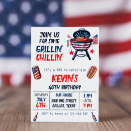 Convites Partido Patriótico do CHURRASCO de 4 de julho