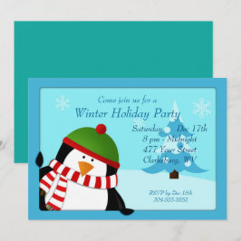 Convites Partido Penguin Winter Holiday