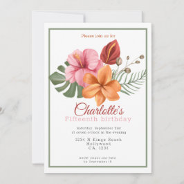 Convites Partido Personalizado Botânico Tropical