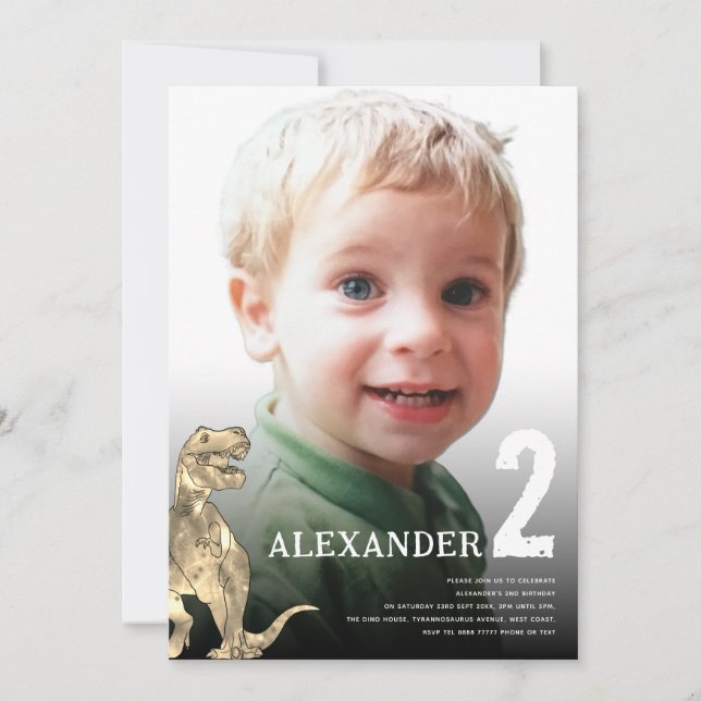 Convites Partido Personalizado do segundo aniversário de Fo (Frente)