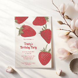 Convites Partido Personalizado Ripe Red Strawberry