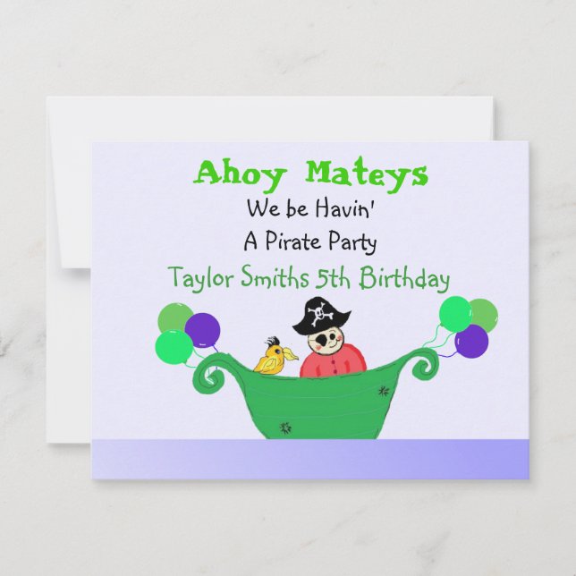 Convites Partido Pirata Ahoy Matys (Frente)