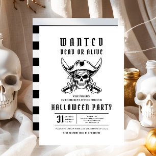 Convites Partido Pirate Skull Halloween