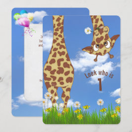 Convites Partido primeiro aniversario Giraffe