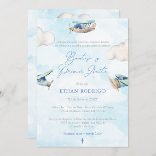 Convites Partido primeiro aniversario Latino Baptism Em Esp