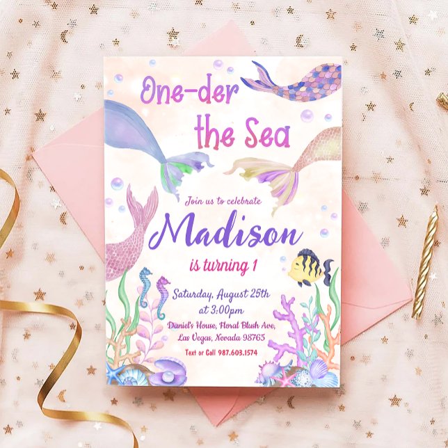 Convites Partido primeiro aniversario Sereia Sob O Partido  (Criador carregado)