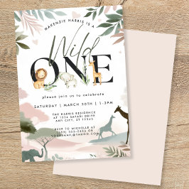 Convites Partido primeiro aniversario Wild One Safari
