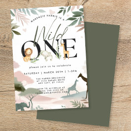 Convites Partido primeiro aniversario Wild One Safari