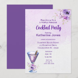 Convites Partido Purple Alexander Birthday Cocktail