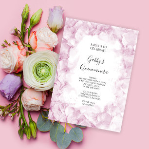 Convites Partido Quinceanera, Hidrangea Aquarela, Rosa Páli