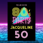 Convites Partido Retro 80s Neon Pink 50th Birthday<br><div class="desc">👉 Convide seus amigos para a sua 50ª festa de aniversário com este incrível convite cor-de-rosa dos anos 80 da festa do temor neon! - Basta clicar para personalizar este design 🔥 As minhas promessas - Este design é único - Foi concebido em sua mente 🙏 Obrigado por apoiar a...</div>