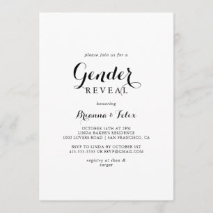 Convites Partido Revelação de Gênero da Moderna Caligraf