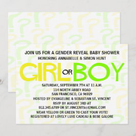 Convites Partido Revelação do Gênero da Tipografia Amarela 