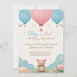 Convites Partido Revelador do Sexo do Urso Azul ou Rosa