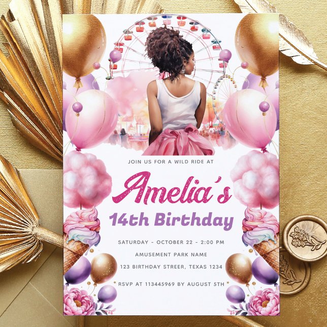 Convites Partido Rollercoaster Afro-Americano (Criador carregado)