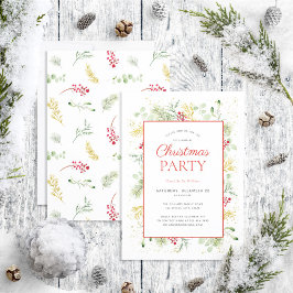 Convites Partido Rustic Dourado Winter Greeneray Foliday