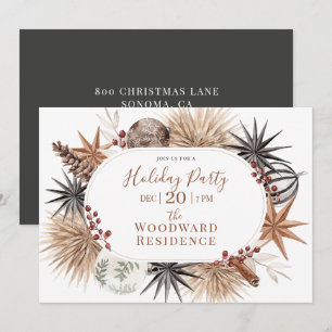 Convites Partido Rustic Earthy Dried Botanicals Holiday