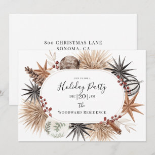 Convites Partido Rustic Earthy Dried Botanicals Holiday