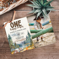 Partido Rustic One Happy Camper Photo primeiro ani