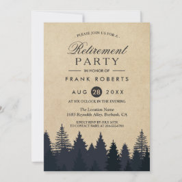 Convites Partido Rustic Pine Treine Forest Kraft Retirement